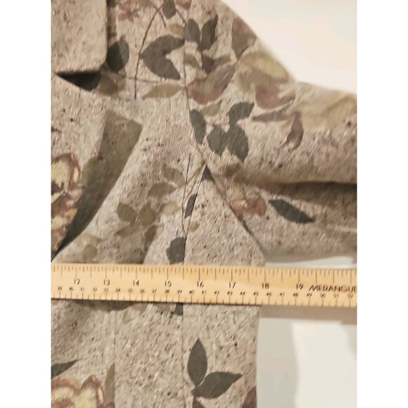 Precis Petite Silk Wool Tweed Blazer Women 12 Beige Floral Professional Career - Picture 9 of 12